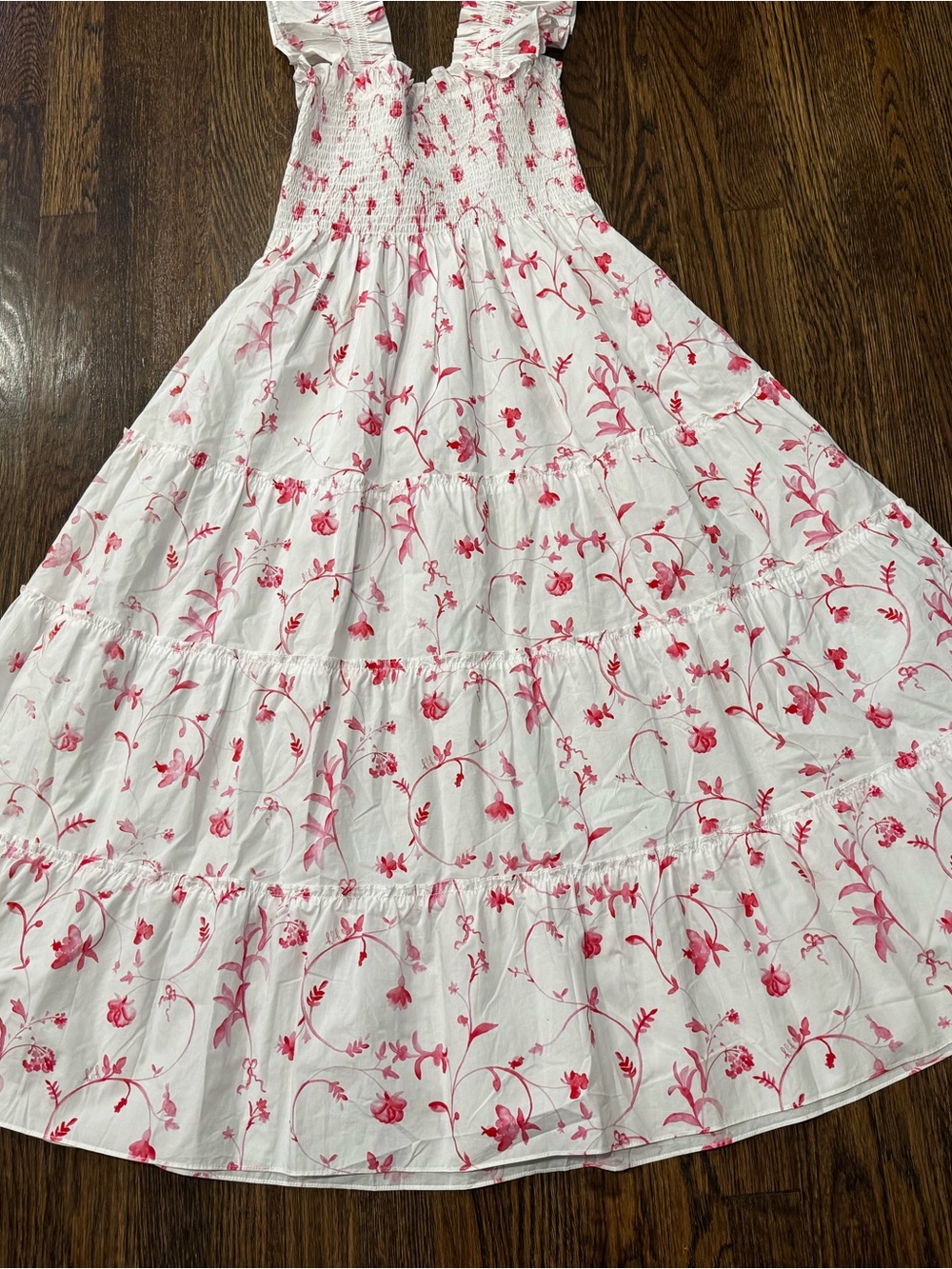 Hill House Red Botanical Nap Dress Size Small Flaws - Picture 9 of 12